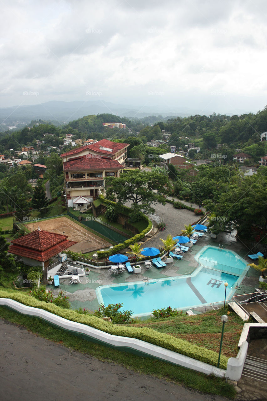 Mountainous and Misty, Scenic View of Kandy. Sri Lanka. July 2010.