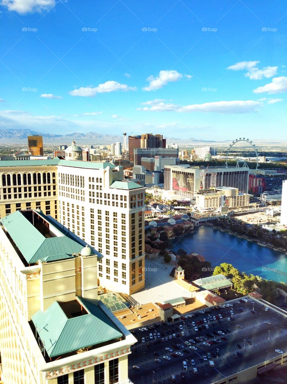 Looking Down on Las Vegas' Bellagio Hotel