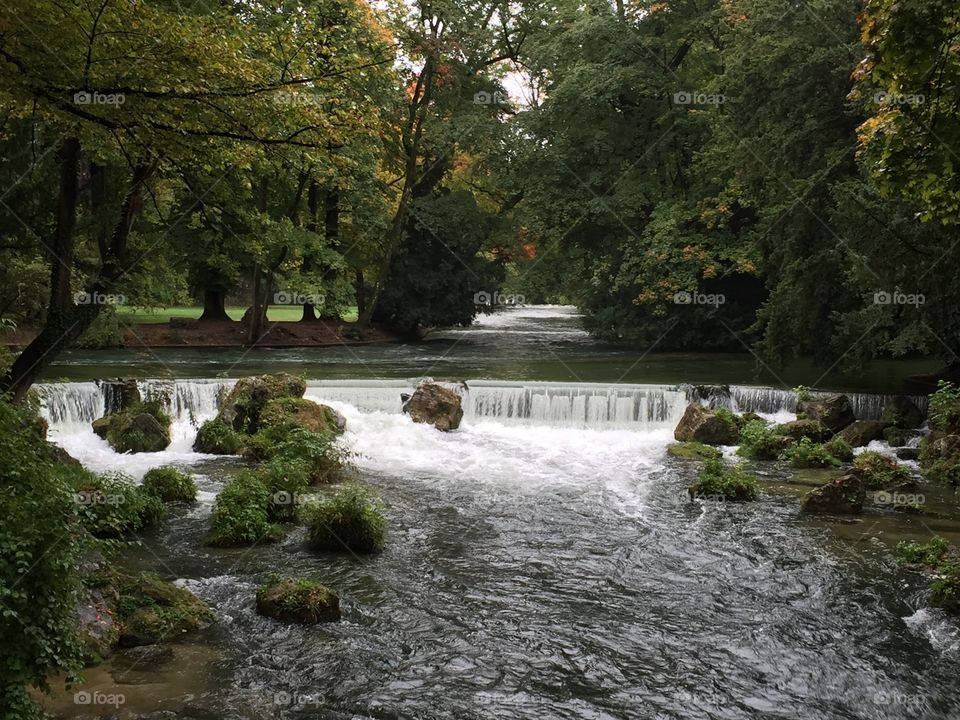 Munich English garden waterfall