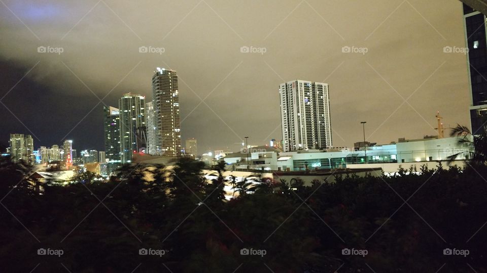 midnight view in the city of Miami