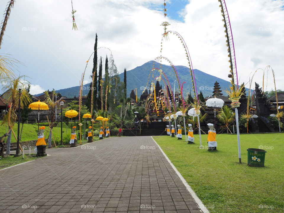 Pura Besakih - a temple complex in the village of Besakih on the slopes of Mount Agung in eastern Bali, Indonesia