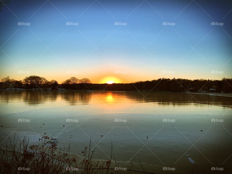 Sunset over Spypond 