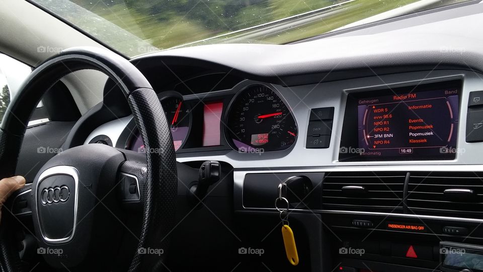 Audi car at 200 speed odometer