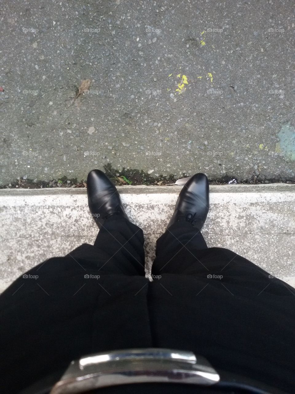 Gentleman in black shoes. Business lifestyle