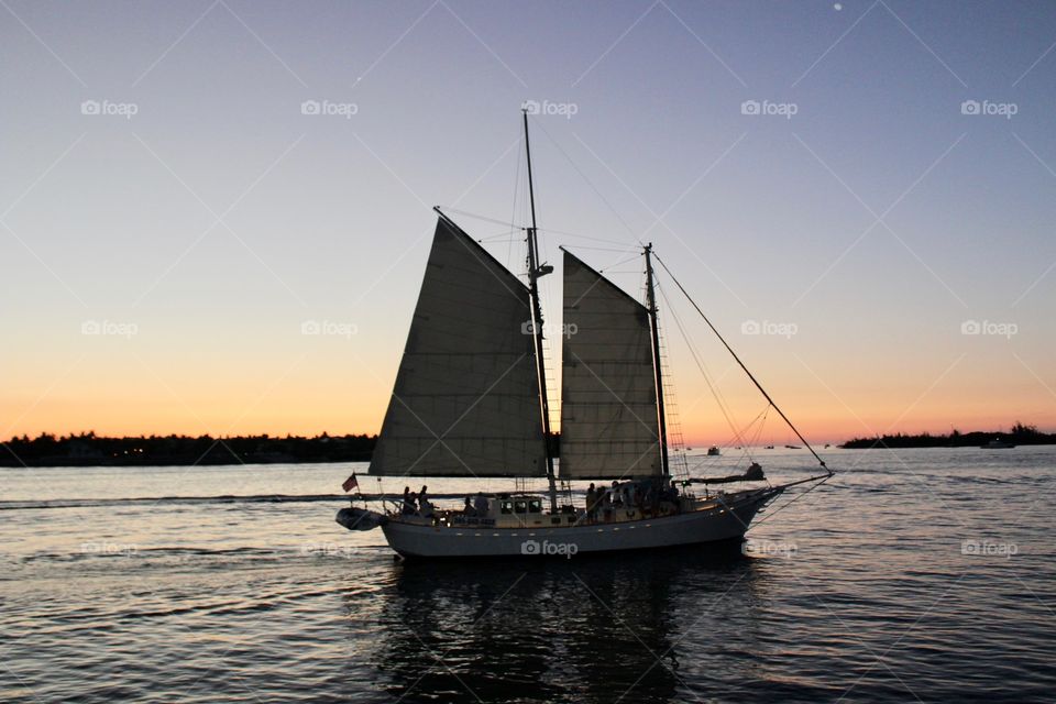 Boat at Sunset, Key West, Florida