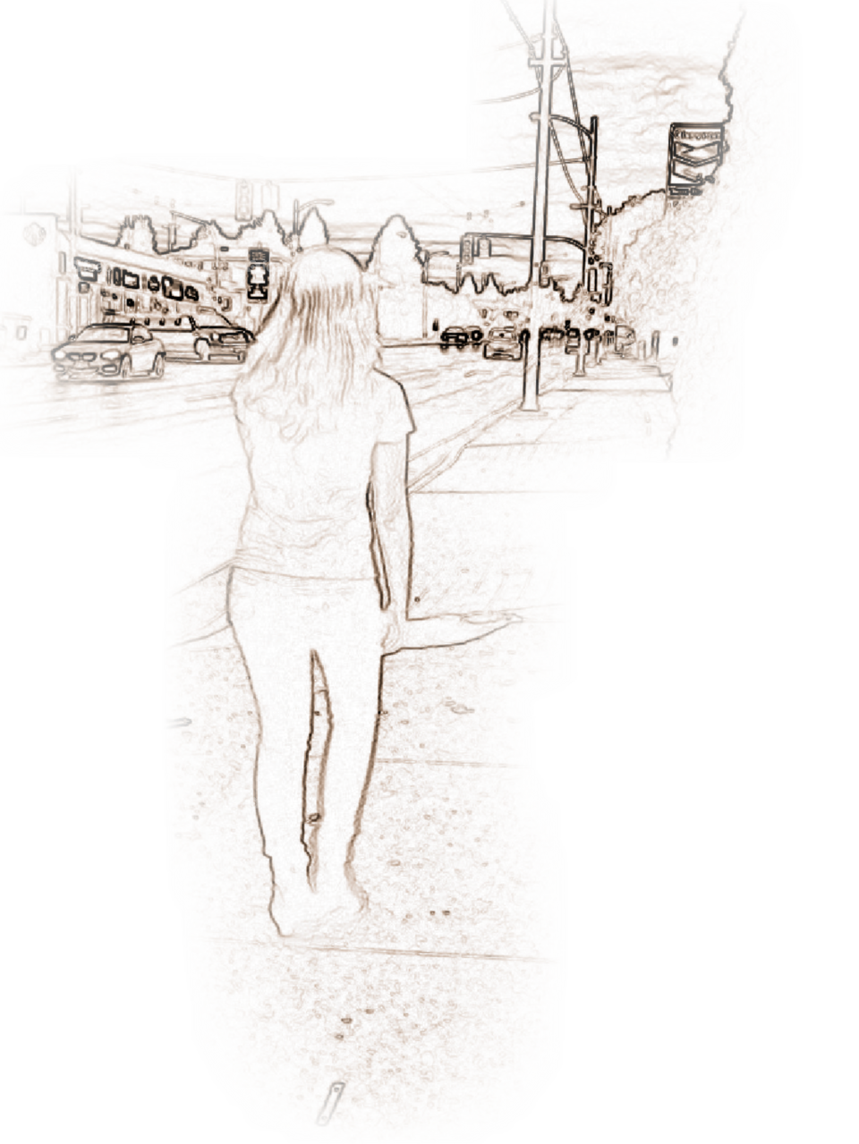 Dreaming walking up the street 