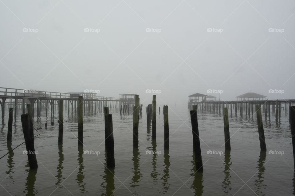Fog on the bay Point Clear Alabama 