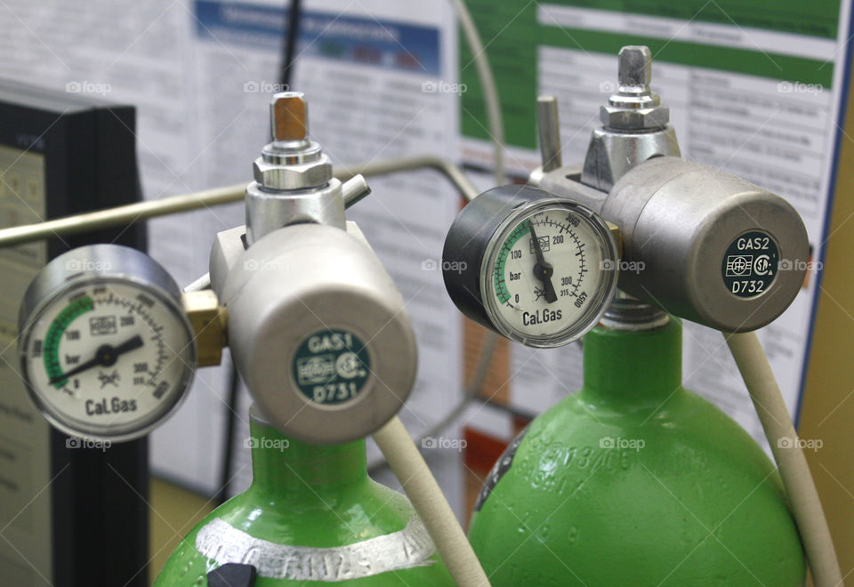 Gas bottles in a hospital laboratory 1