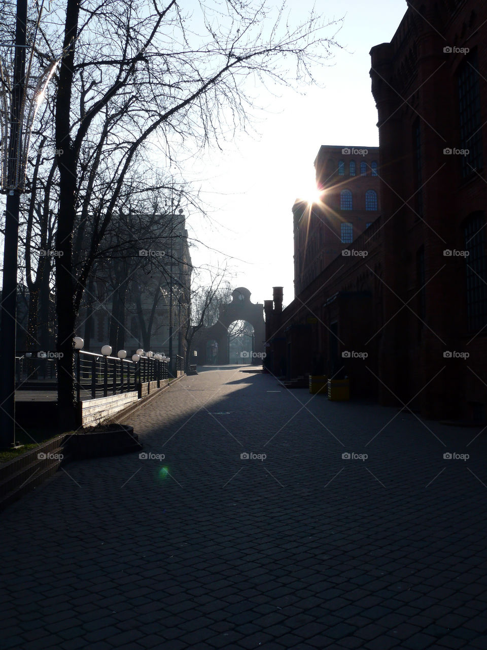 Sunlight during winter in Łódź, Poland .