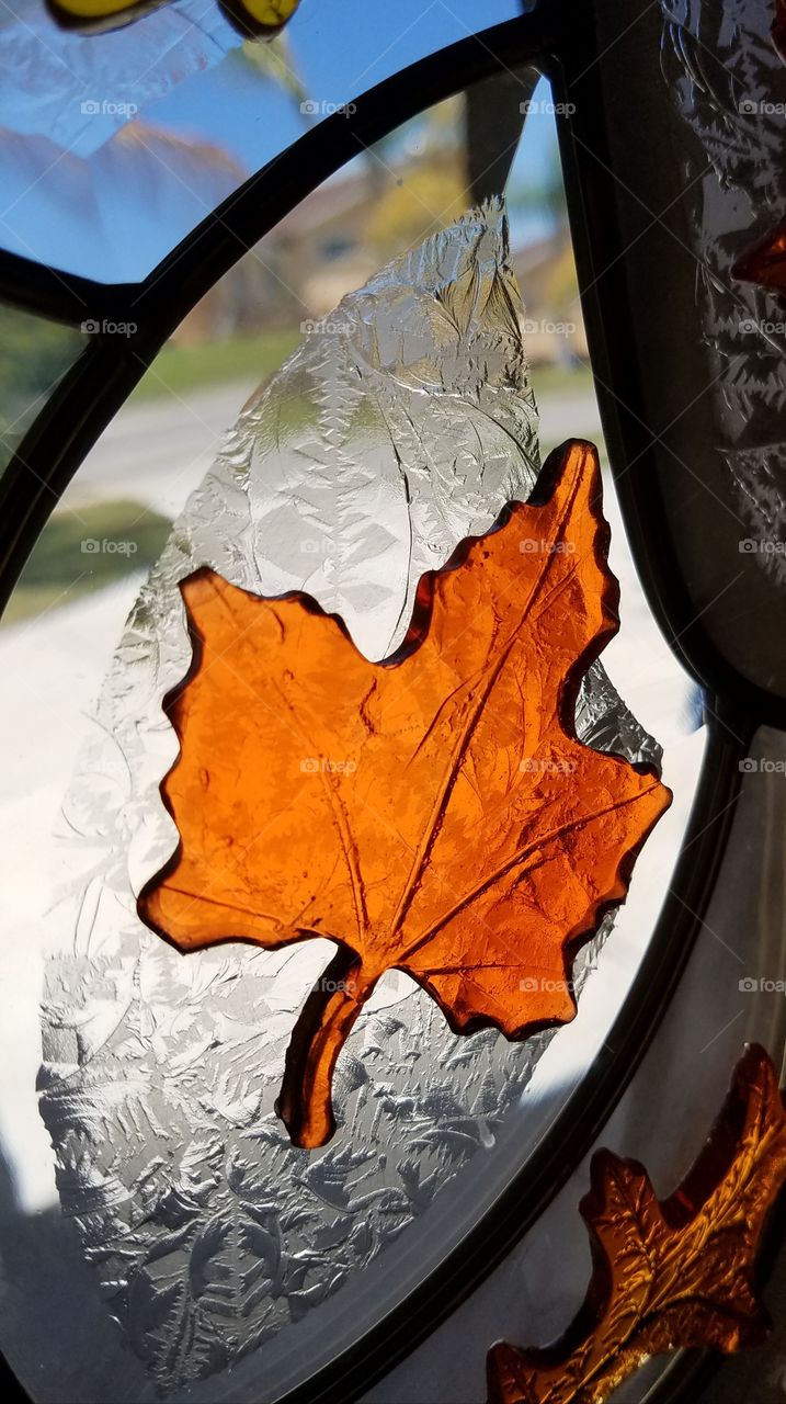 Orange gel cling on etched glass door!