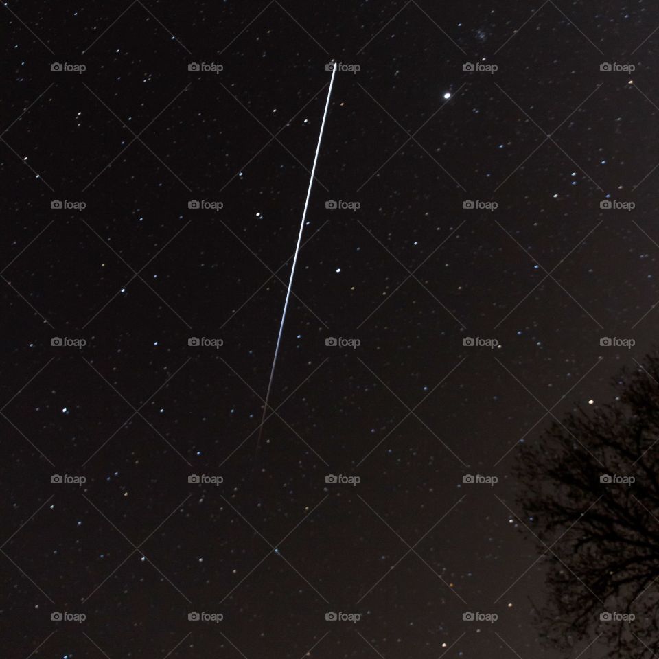 International Space Station Flyover. ISS flyover Tennessee, United States. 40 second exposure