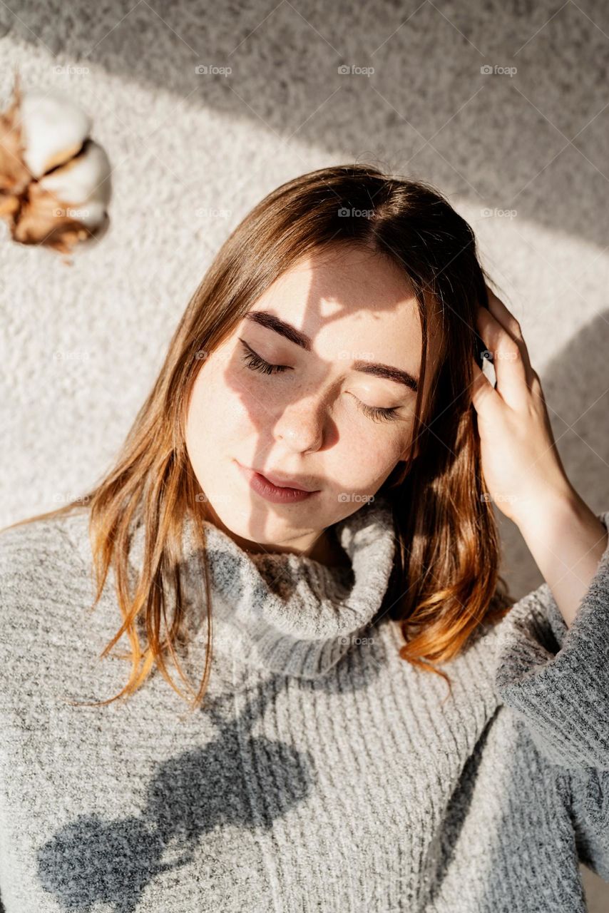 portrait of a woman with shadow