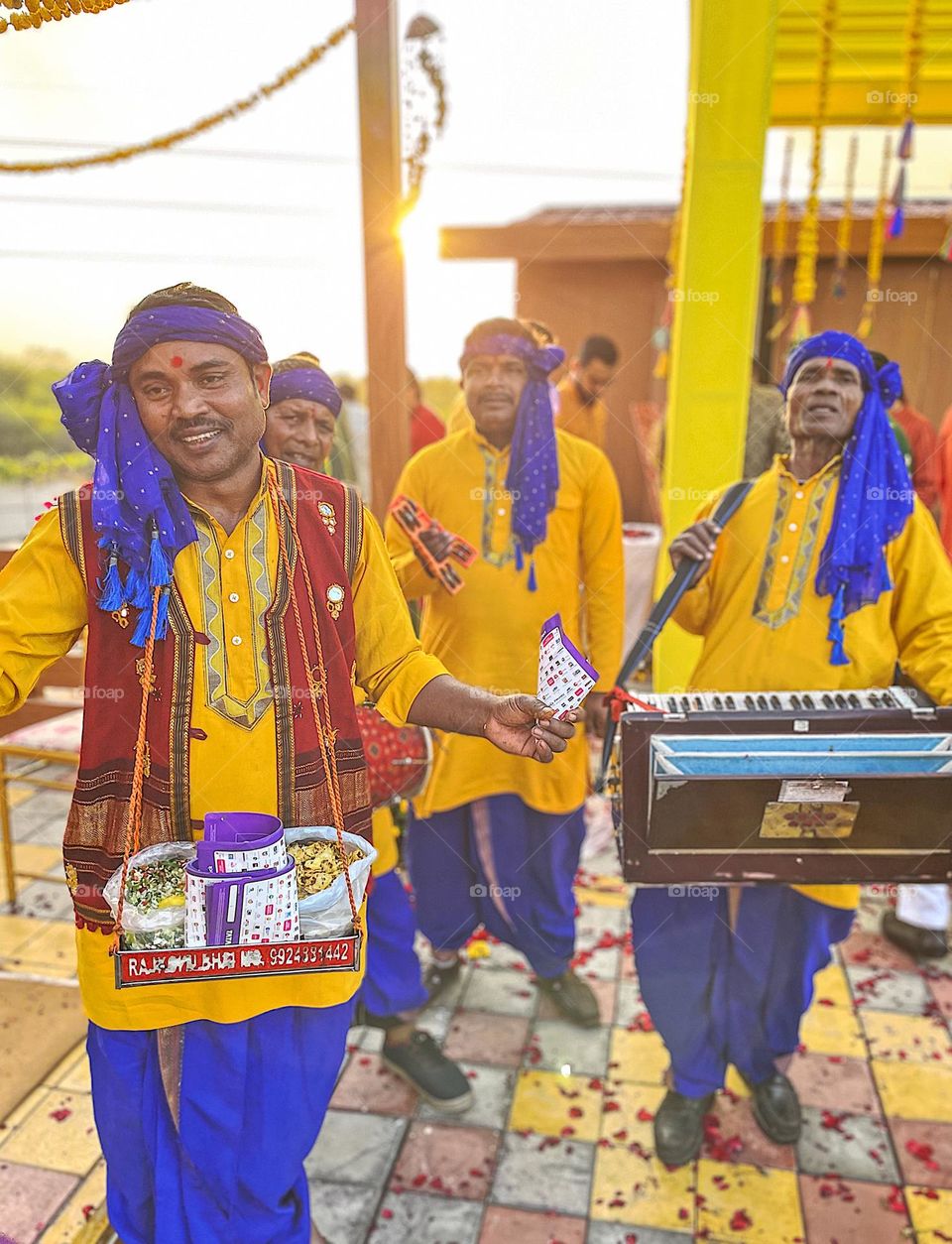 Fathers in India, playing instruments at a wedding, Fathers at a wedding, celebrating with fathers 