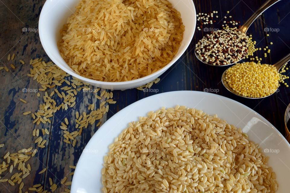 various types of rice and cereals gluten free
