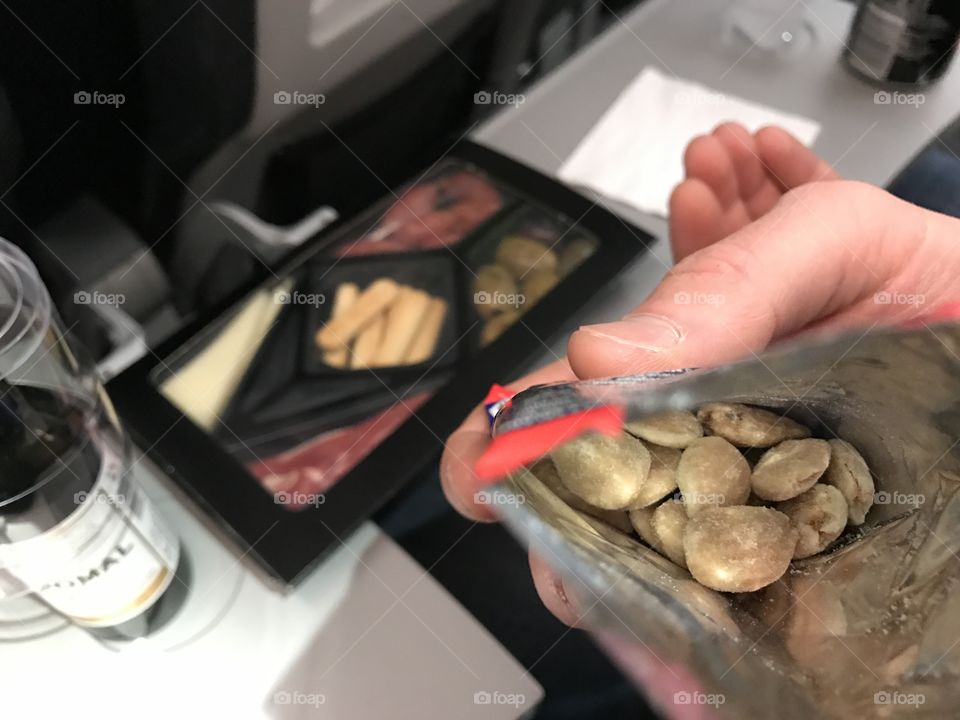 Eating Tapas on a plane trip 