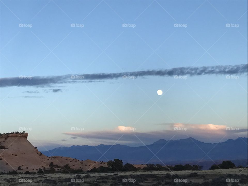 Moon over mountains 