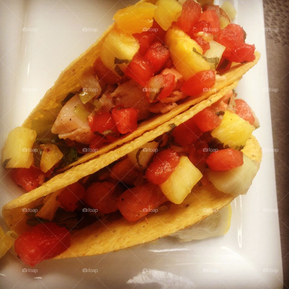 Coho salmon & Red Snapper fish tacos! 