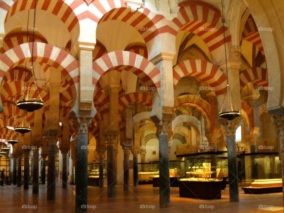 Stunning interior of The Mezquita de Cordoba, Spain