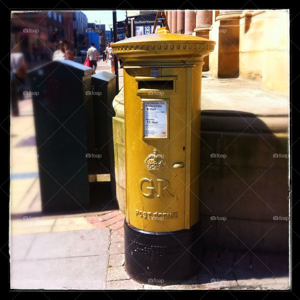 Gold Olympic post box