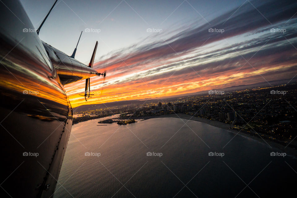 Helicopter sunset 