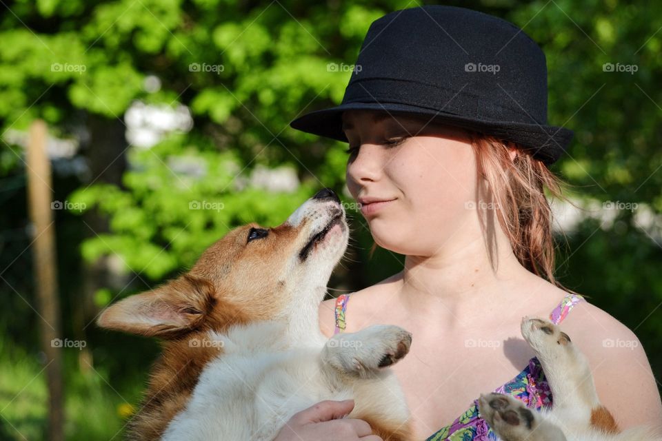 Love between a dog and her owner