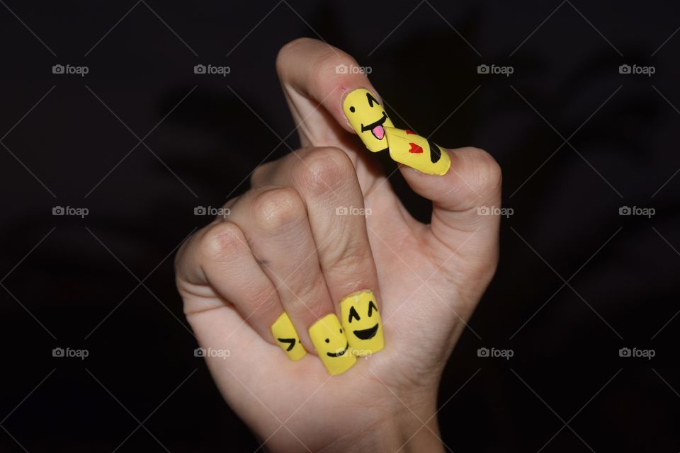 Nail Arts Smiley Faces 