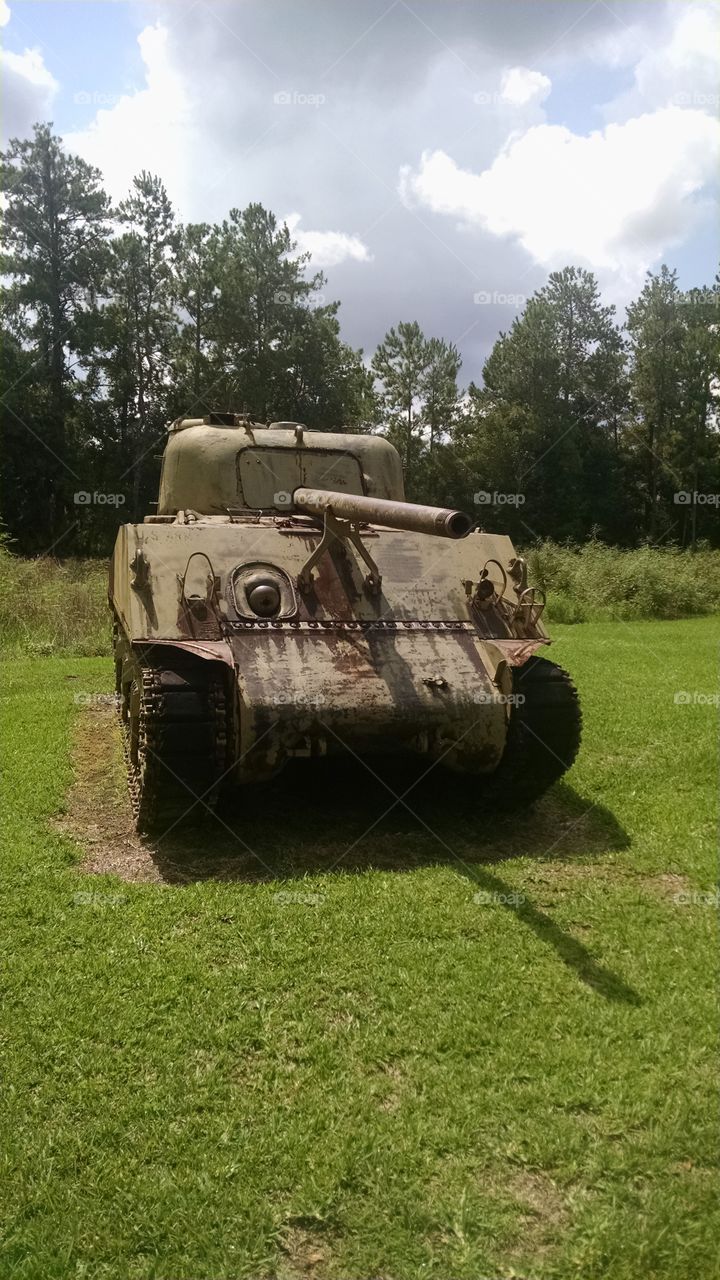 Sherman A-1. Tank at the National Guard armory in Ocala, Fl.