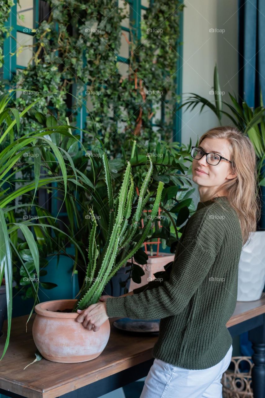 woman planting plants