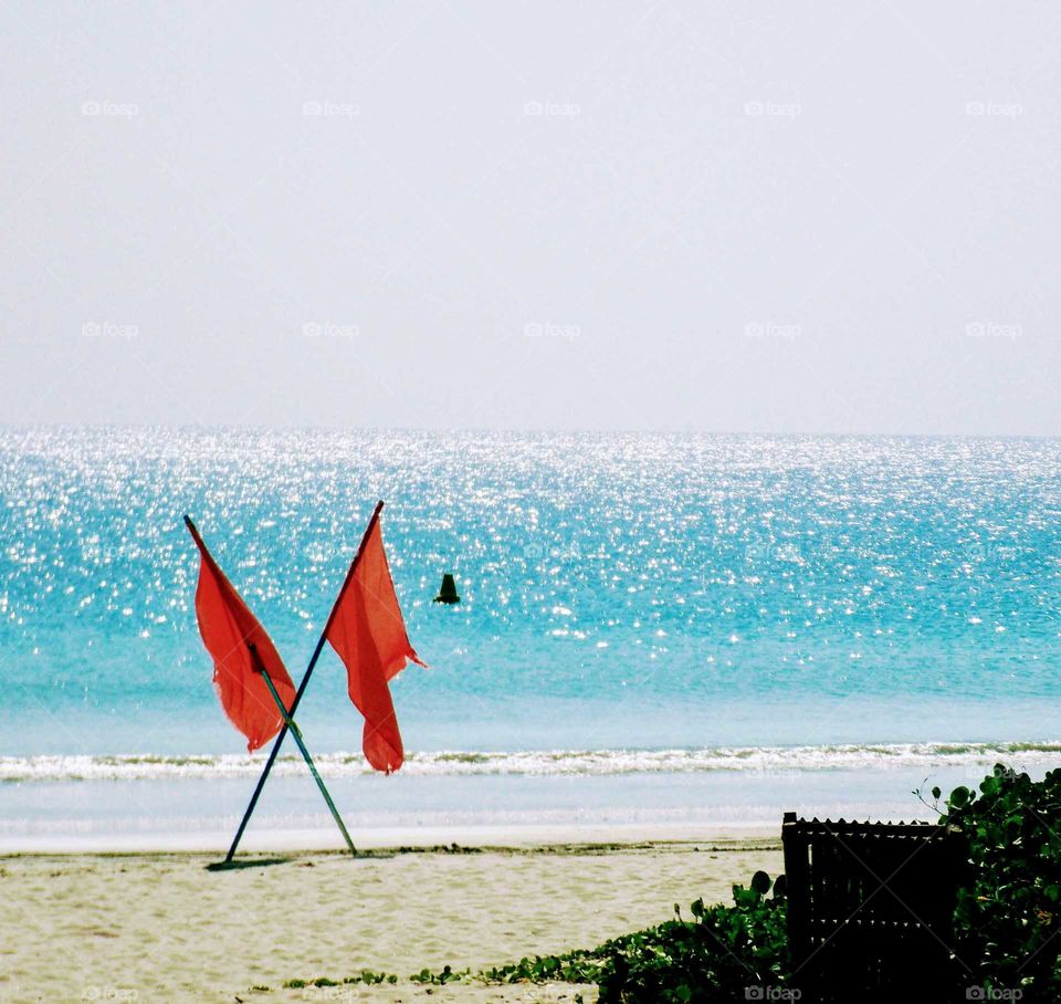 beautiful flags at Beach
