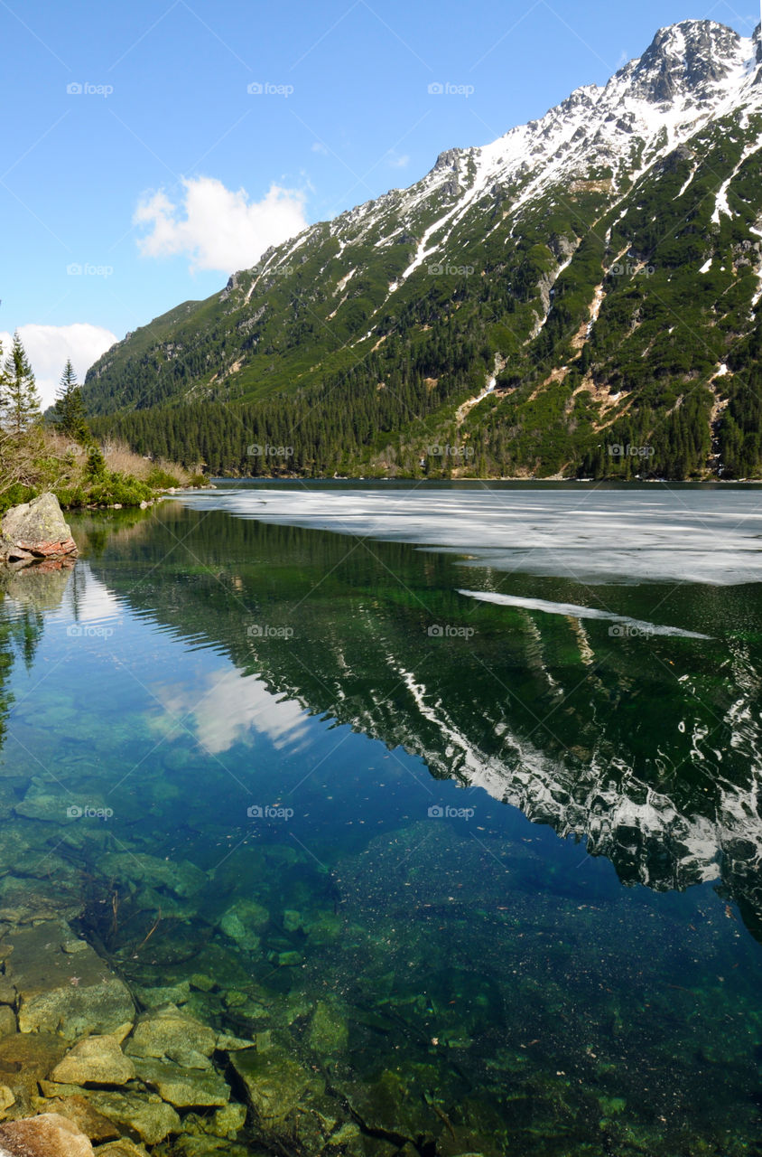 Mountain reflecting on lake