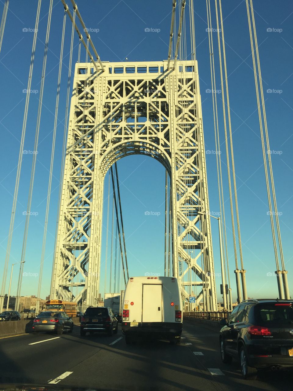 Crossing The George Washington Bridge from New Jersey to New York