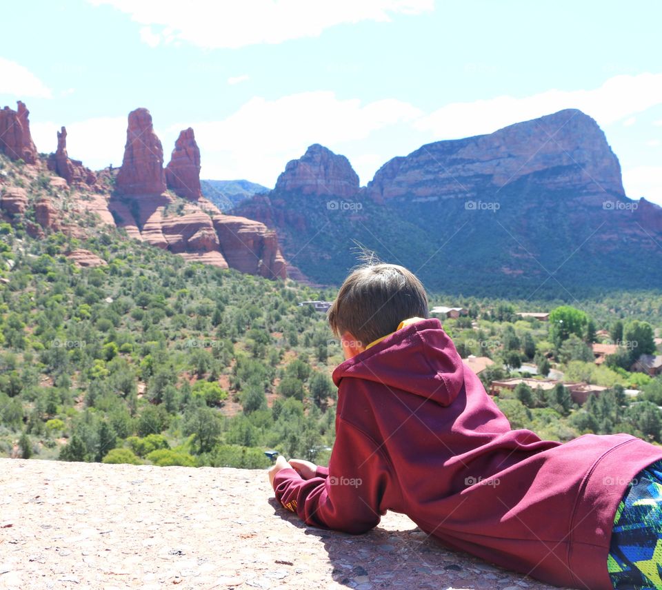 Boy looking at the scenery