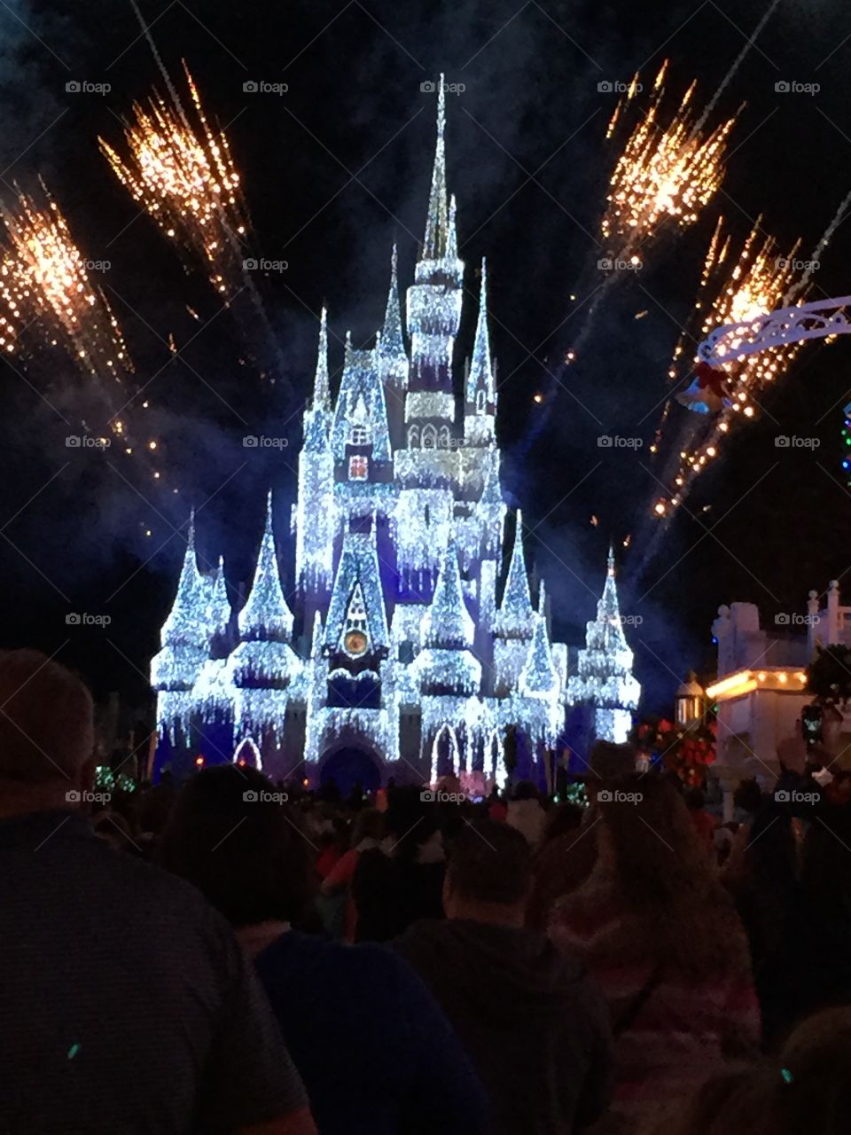 Cinderella's castle with fireworks