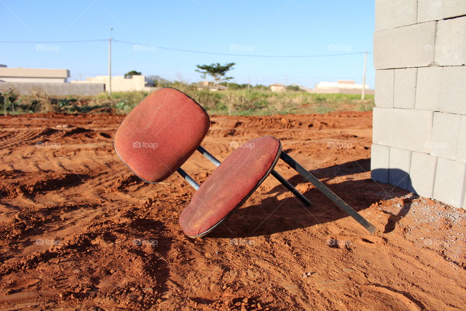 Broken and abandoned chair