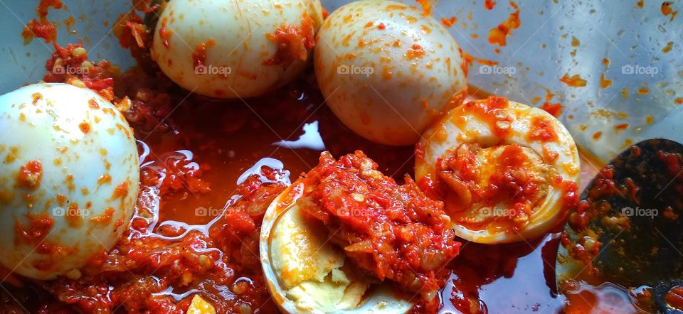 Spicy Balado Egg Sambal is ready to be served