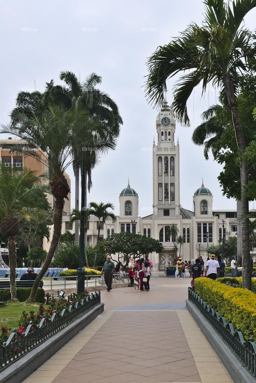 Front page of the church of the city of machala in ecuador