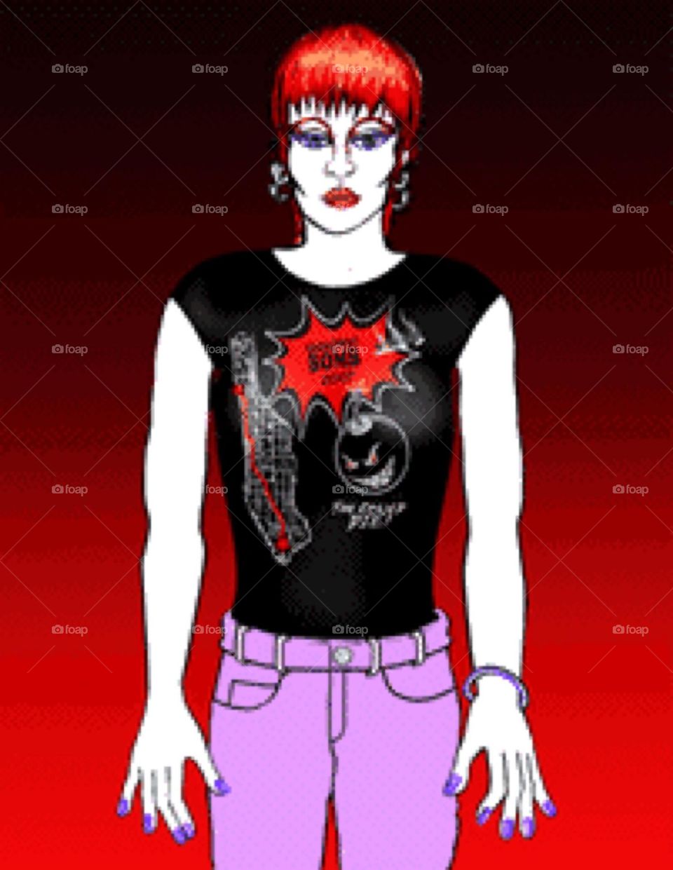 Still of an animation I created to advertise my T-Shirt designs for the “Broadway Bomb”, a yearly skateboard race down B’way starting in Harlem to finish by the famous bull statue at Wall Street where the stock markets are. 2007 Hypnotic Productions