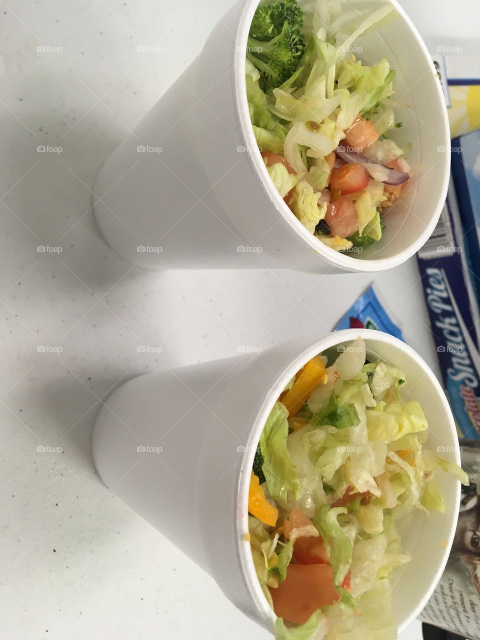 Again at the senior center I have got two cups of salad Dinner tonight yum yum! 