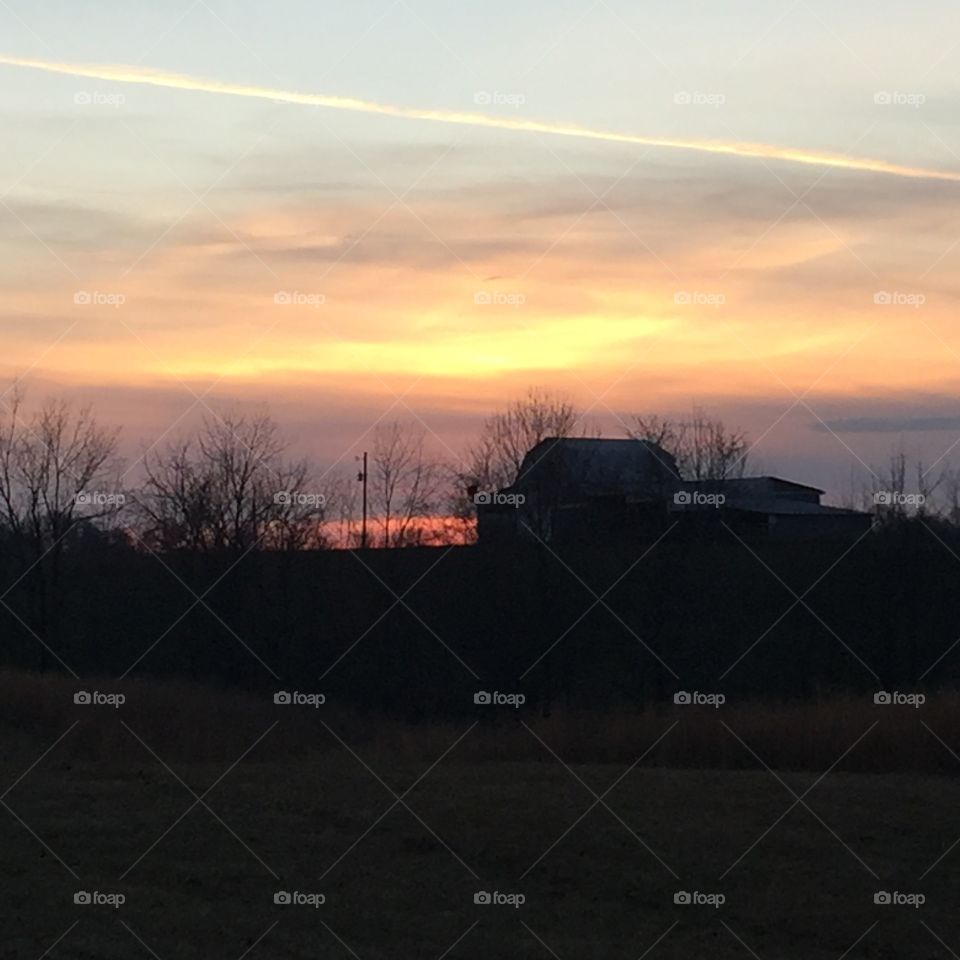 Barn at dusk
