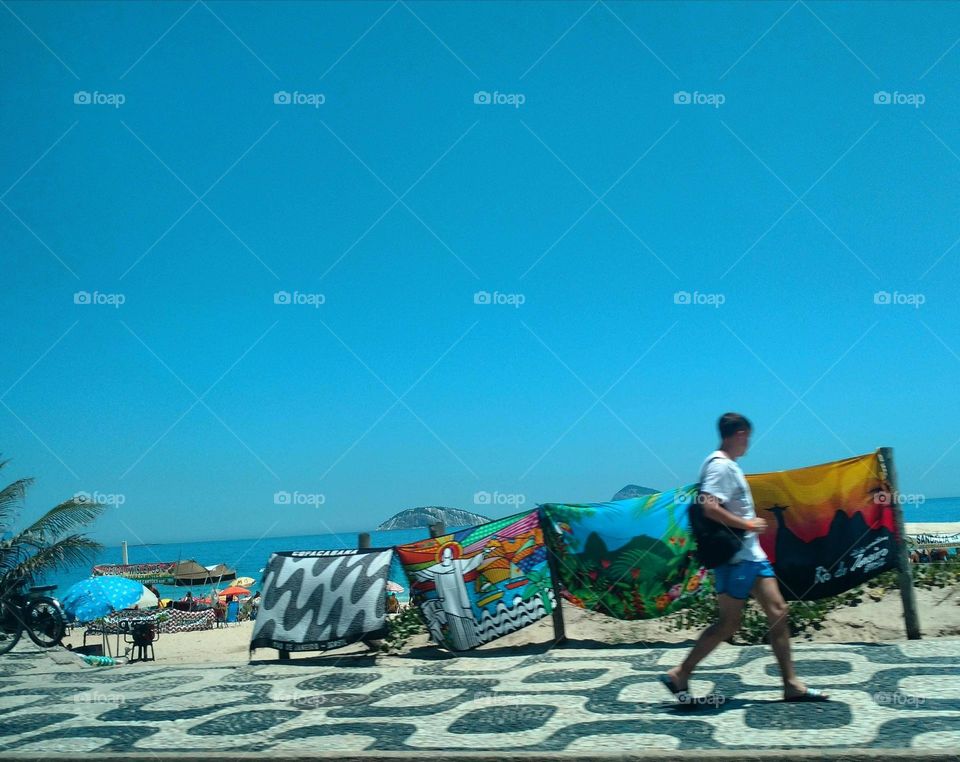 Ipanema Beach and blue sky