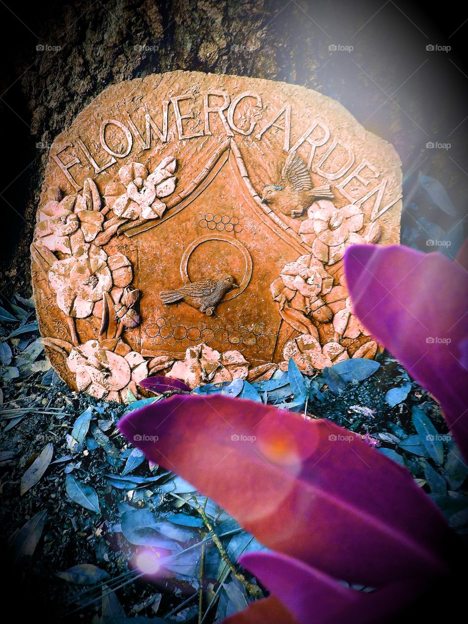 playing with color garden ornament stone