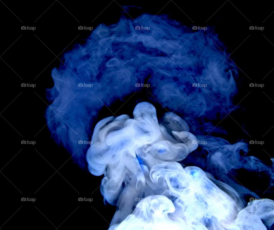 Blue. Blue and gray smoke