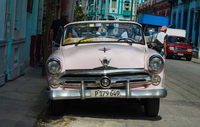 A pink car
