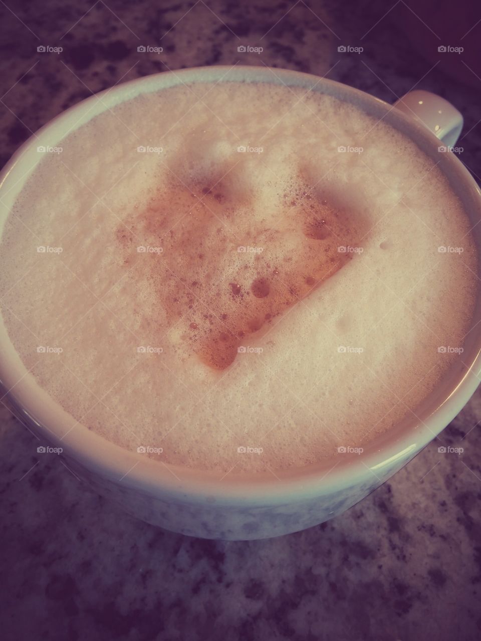 Coffee. when we visit my family, my father always makes me coffee with a heart.