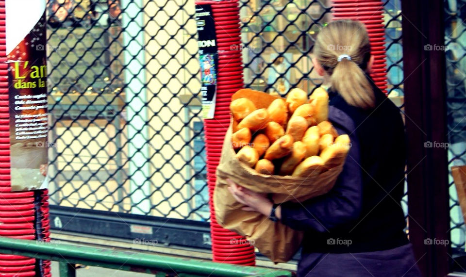 street city woman bread by merethe