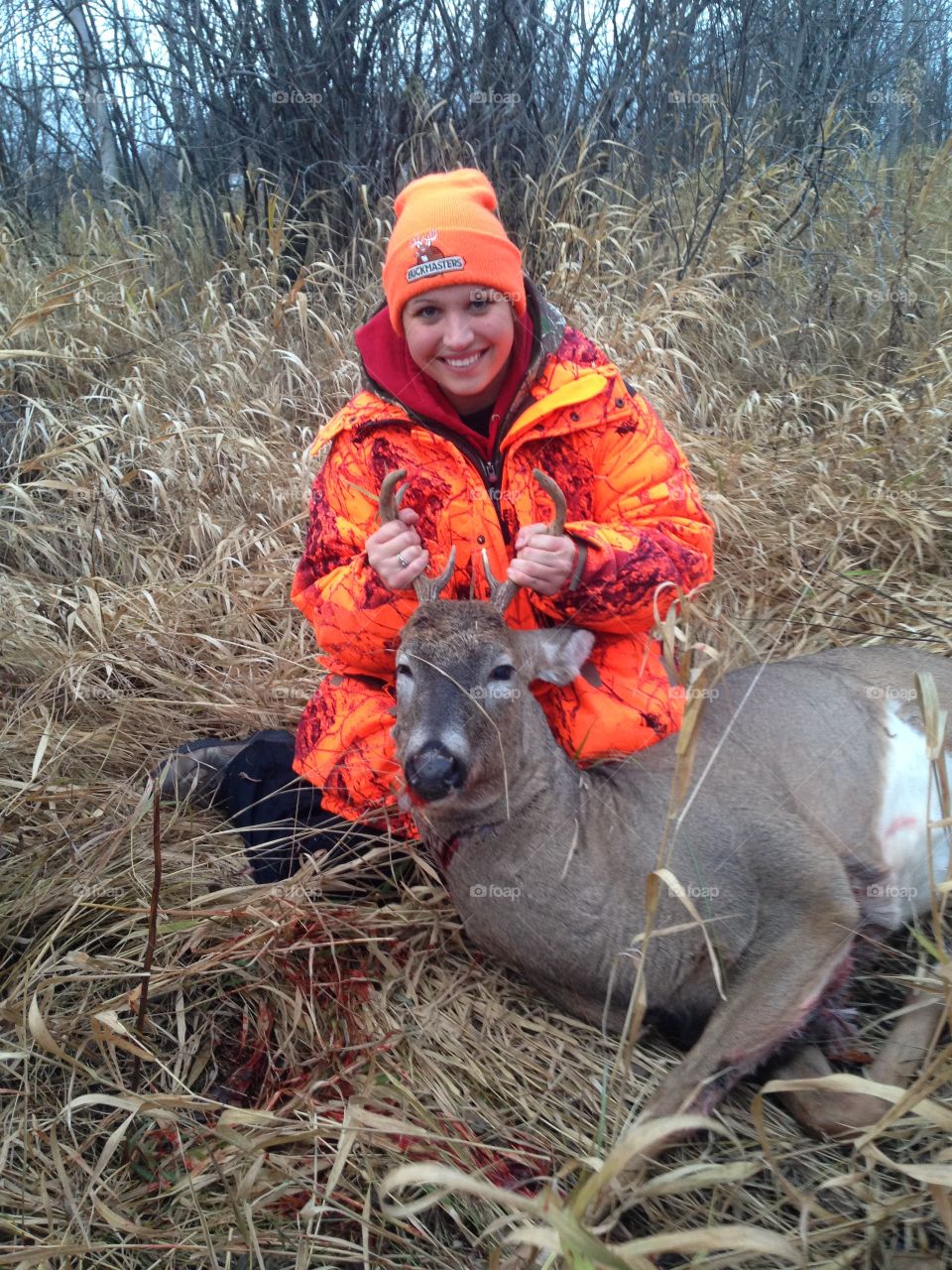 this girl finally bagged her first buck!