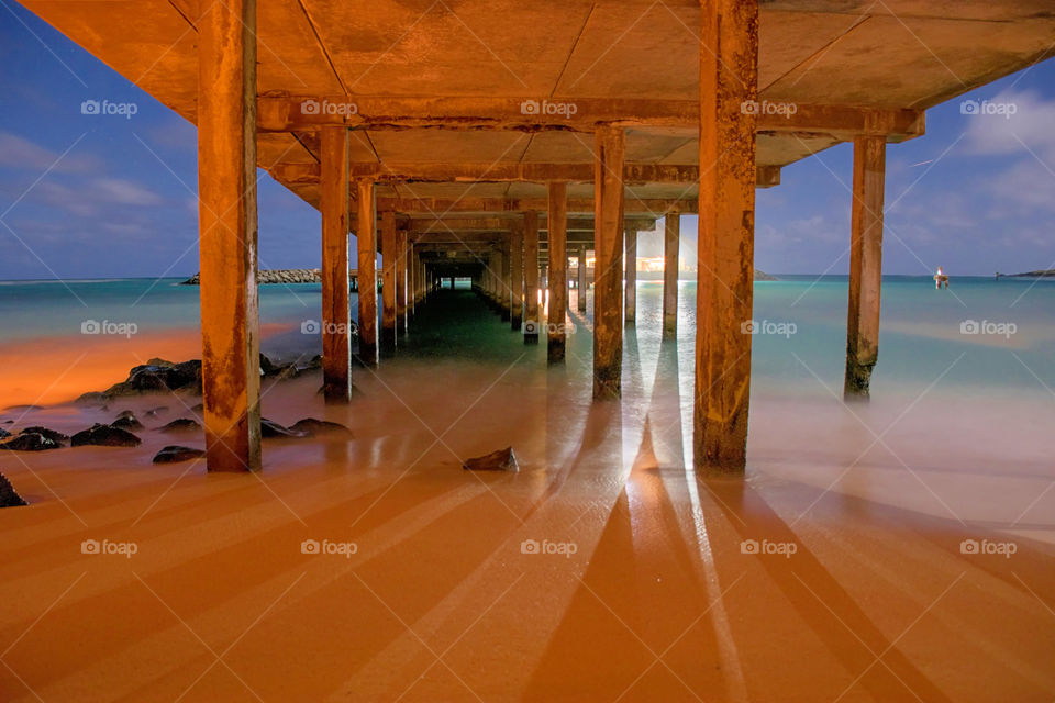 View of pier on beach