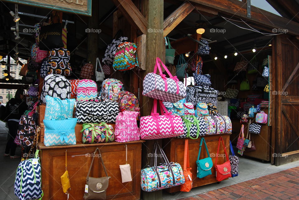 Shop filled with handbags. Shop filled with handbags