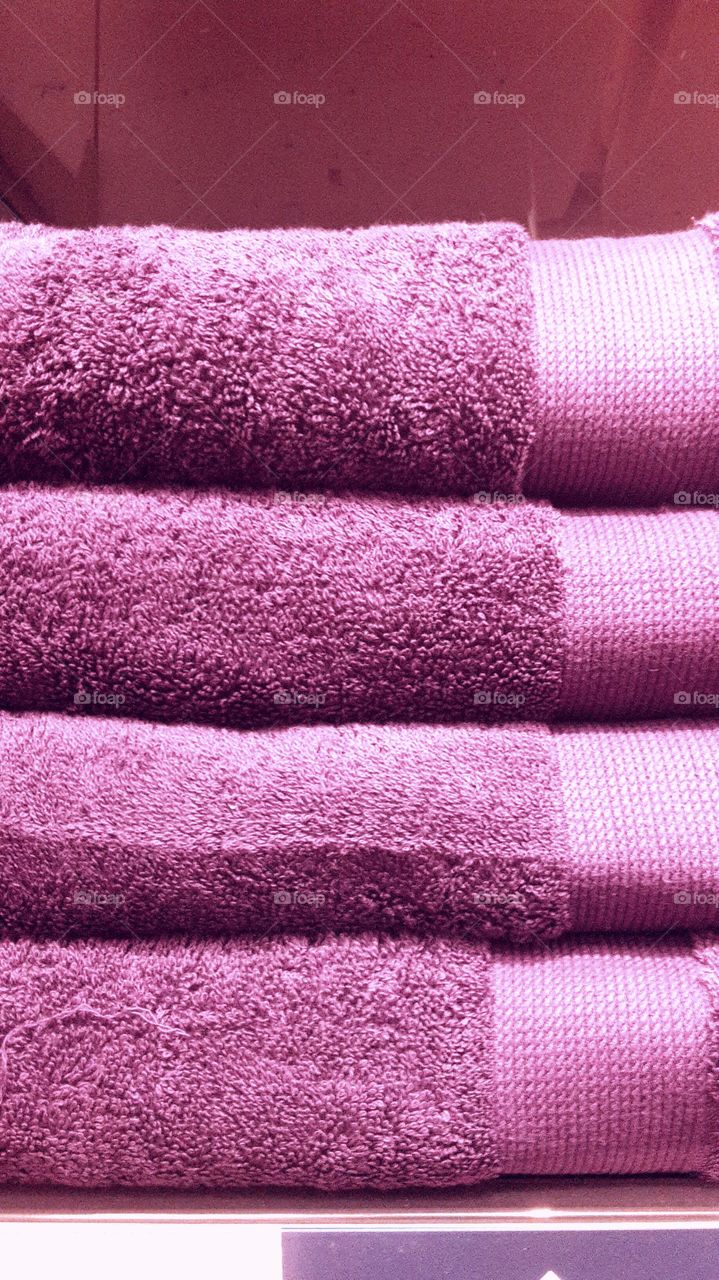 purple towels