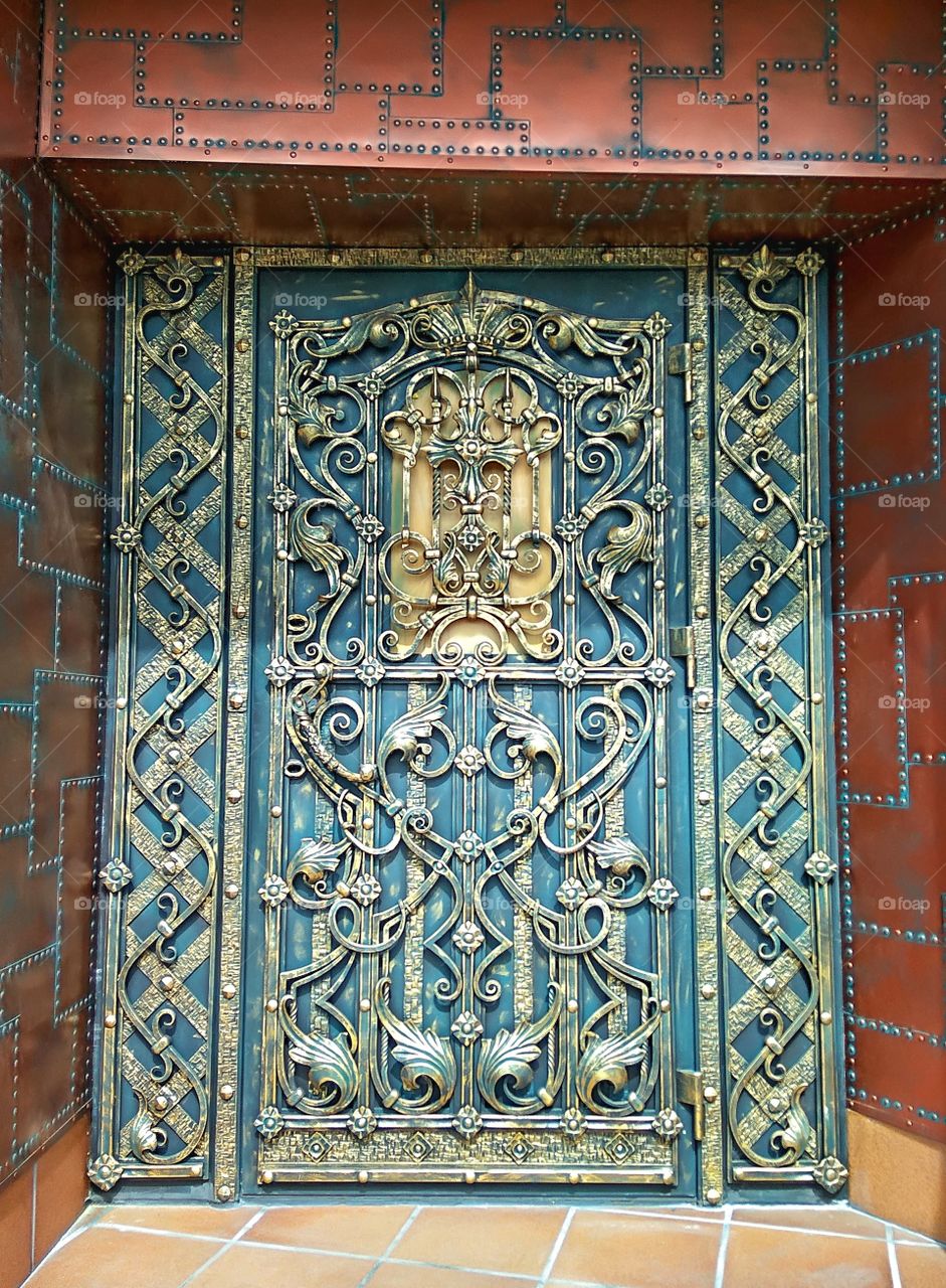 Antique bronze door is beautiful